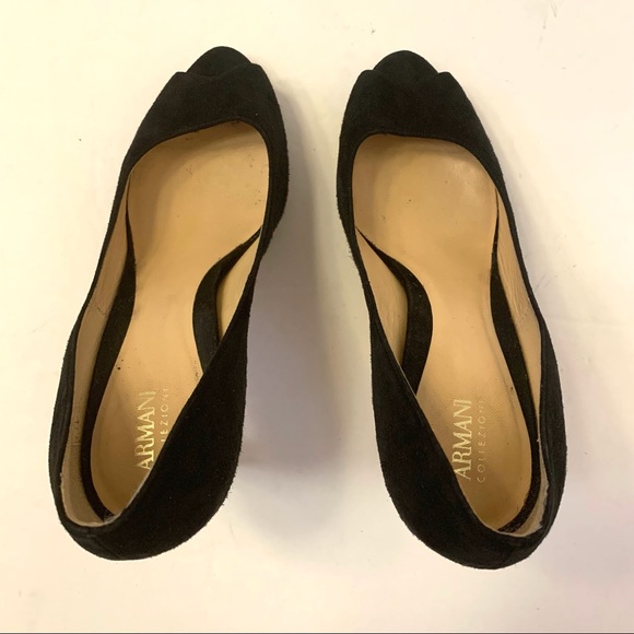 Armani Collezioni Black Suede Pump Heel - Picture 7 of 13